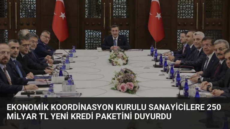 Ekonomik Koordinasyon Kurulu Sanayicilere 250 Milyar TL Yeni Kredi Paketini Duyurdu