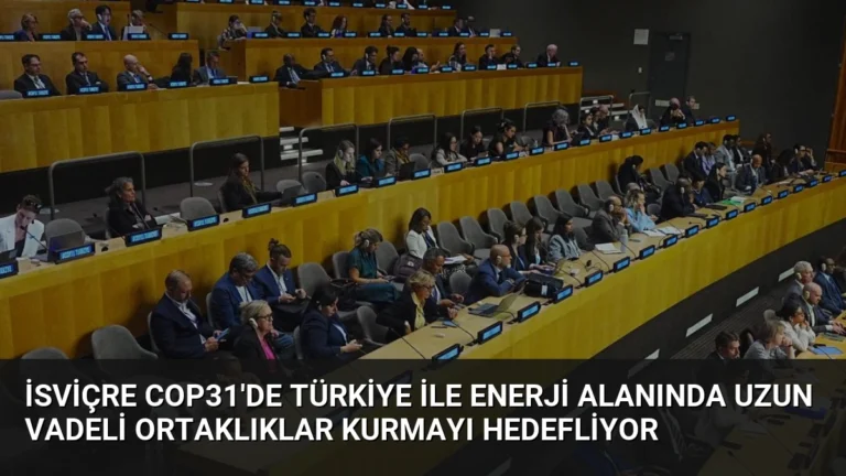 İsviçre COP31’de Türkiye ile Enerji Alanında Uzun Vadeli Ortaklıklar Kurmayı Hedefliyor