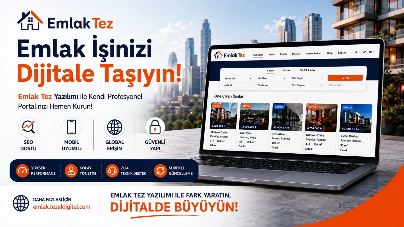 Emlak Ofisleri İçin Profesyonel Dijital Altyapı: EmlakTez
